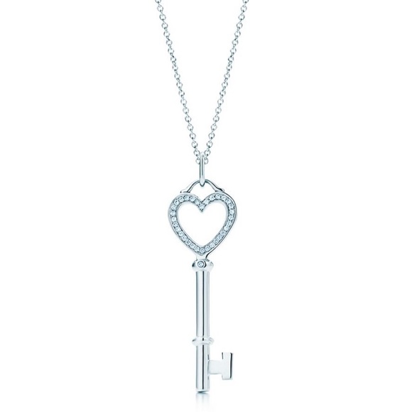 Tiffany & Co. Jewelry - Tiffany Key Heart Pendant 18K White Gold with Diamonds